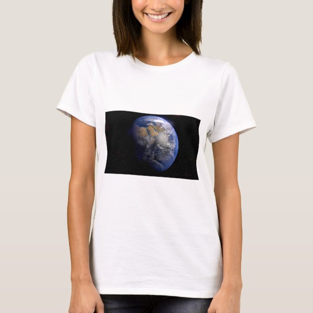 T-shirt Terra Azul do Espaço Inspiracional (Frente)
