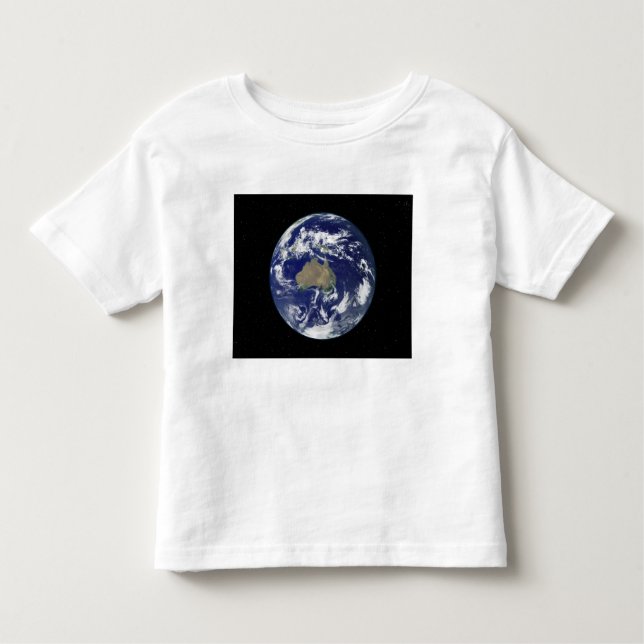 T-shirt Terra totalmente iluminada centrada na Austrália e (Frente)