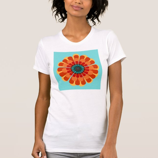 T-shirt Terracotta & Teal Flower (Frente)