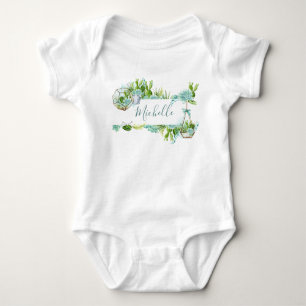 T-shirt Terrário de Vidro com Suculentas em Aquarela para 