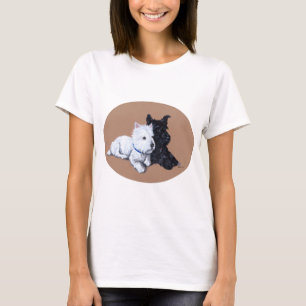 T-shirt Terrier Escocês e West Higland White Terrier
