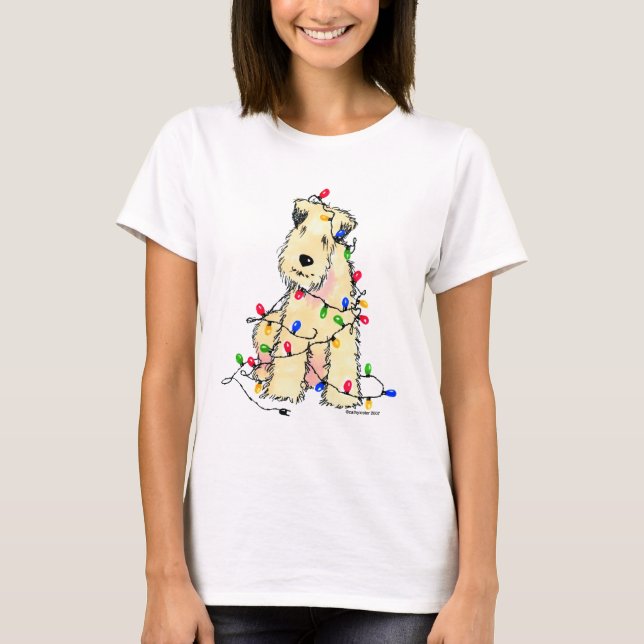 T-shirt Terrier Wheaten brandamente revestido - Natal (Frente)