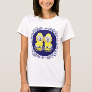 T-shirt Terriers Brancos da Terralta Ocidental Chuva