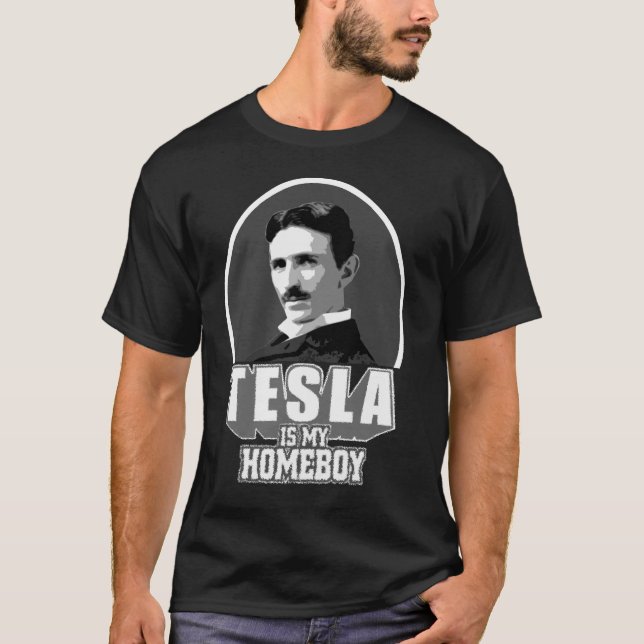T-shirt Tesla é meu ficar em casa (Frente)