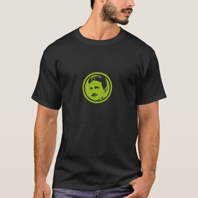 T-shirt Tesla retrato verde (Frente)