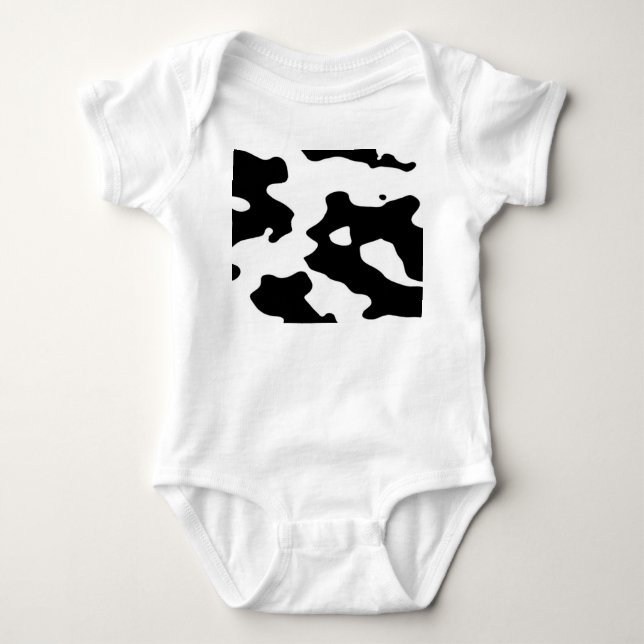T-shirt Teste padrão da vaca preto e branco (Frente)