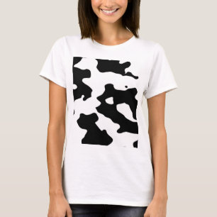 T-shirt Teste padrão da vaca preto e branco