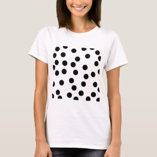 T-shirt Teste padrão Dalmatian preto e branco do ponto