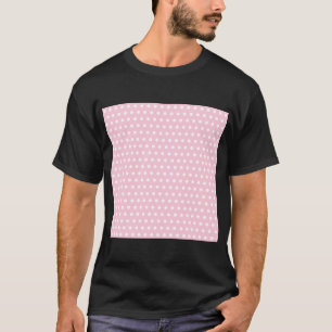 T-shirt Teste padrão de bolinhas cor-de-rosa e branco.