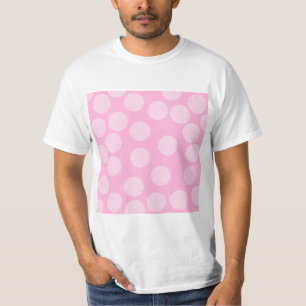 T-shirt Teste padrão de pontos grande. Rosa rosa pálido 