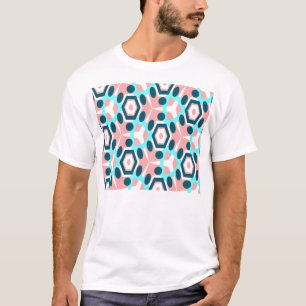 T-shirt teste padrão preto e cor-de-rosa