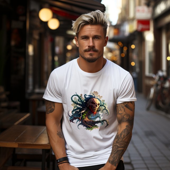 T-shirt Tête de Mort avec Tentacules-Racines (Criador carregado)