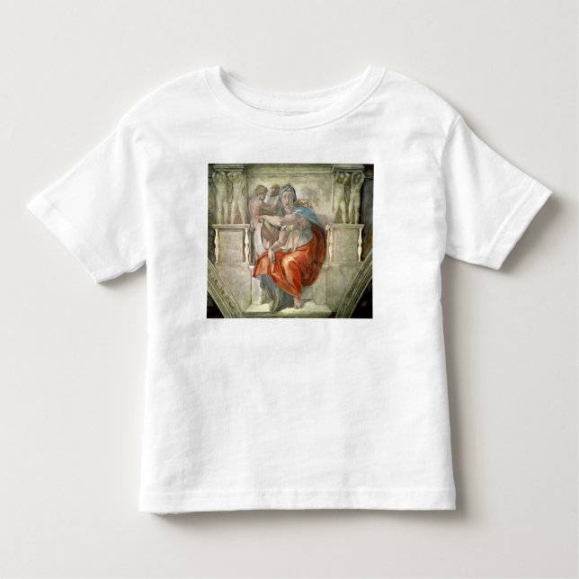 T-shirt Teto da capela de Sistine: Sibyl Delphic (Frente)