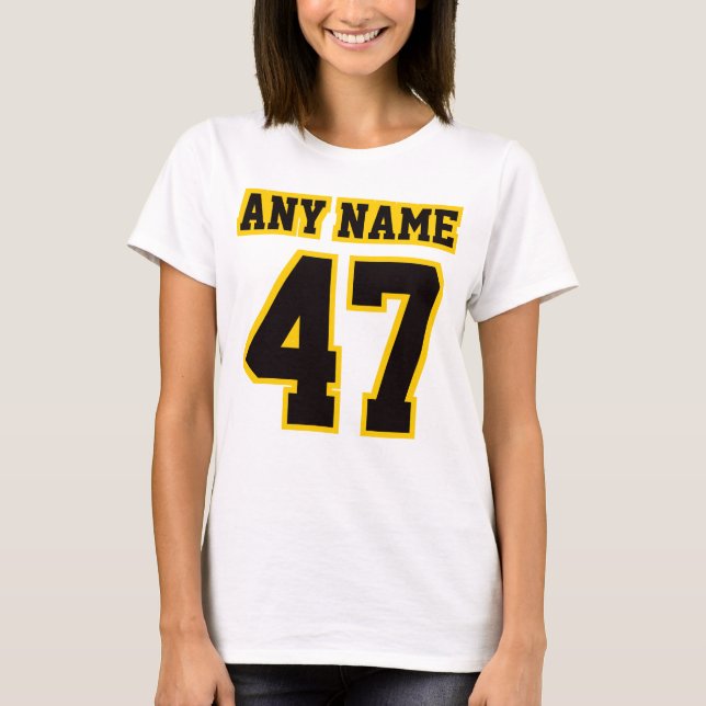 T-shirt Teto de Algodão Básico das Mulheres DOURADAS Branc (Frente)