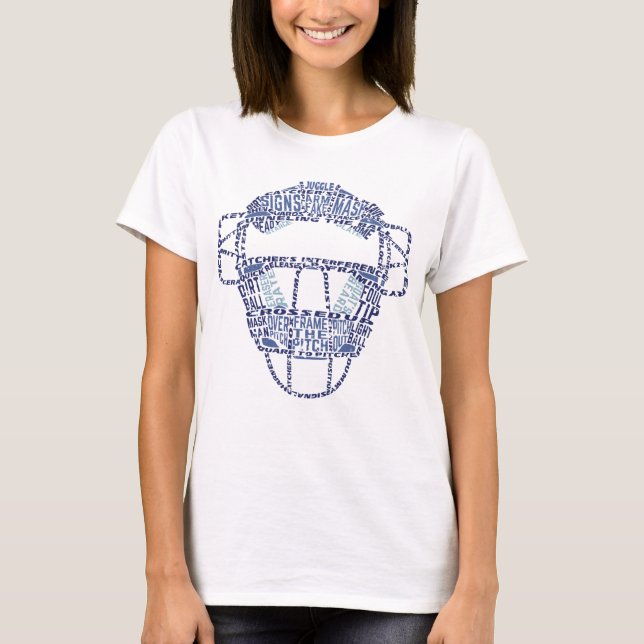 T-shirt Teto de máscara de beisebol Softball (Frente)