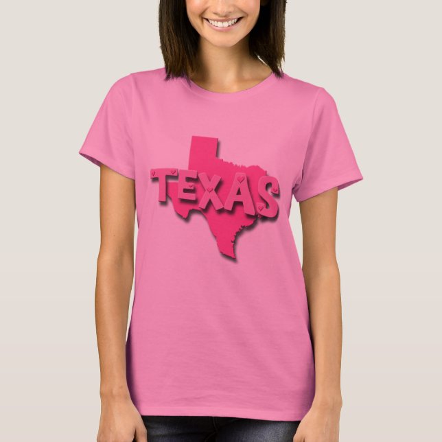 T-SHIRT TEXAS COR-DE-ROSA (Frente)