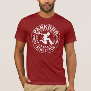 T-shirt Texto 2 brancos do atletismo de Parkour