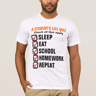 T-shirt Texto customizável do questionário da vida de um