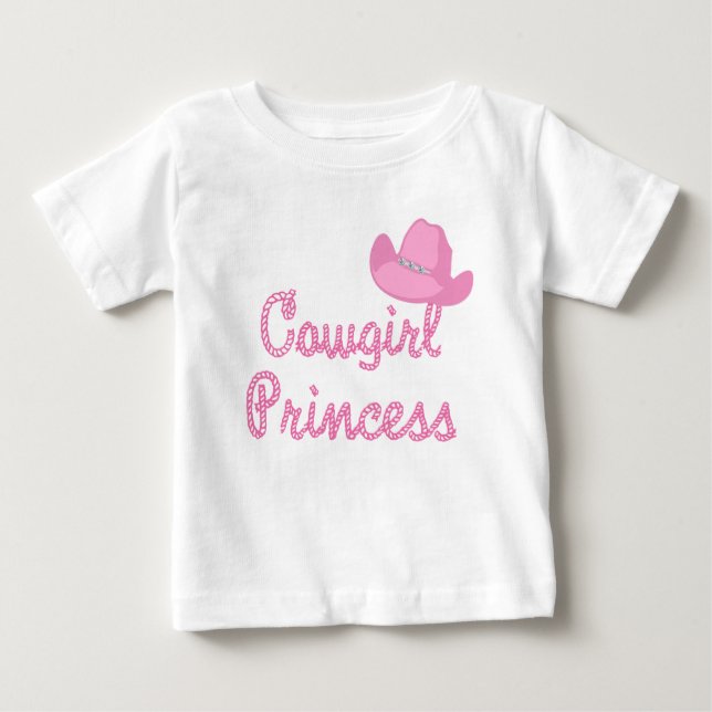 T-shirt Texto Da Princesa Cowgirl Com Chapéu (Frente)