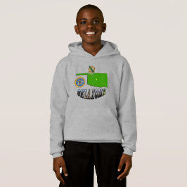 T-shirt Texto de Contorno, Selo e Imagem do Mapa de Oklaho