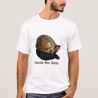 T-shirt Texto de w da fotografia da tartaruga de caixa de