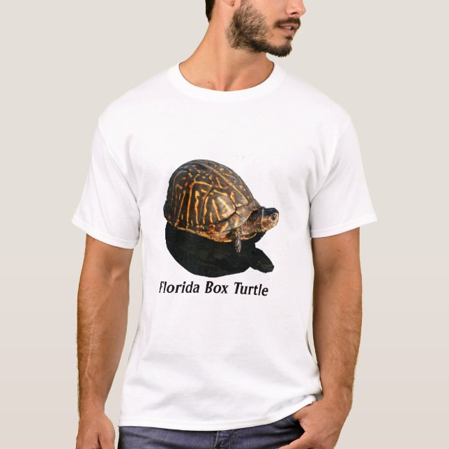T-shirt Texto de w da fotografia da tartaruga de caixa de (Frente)