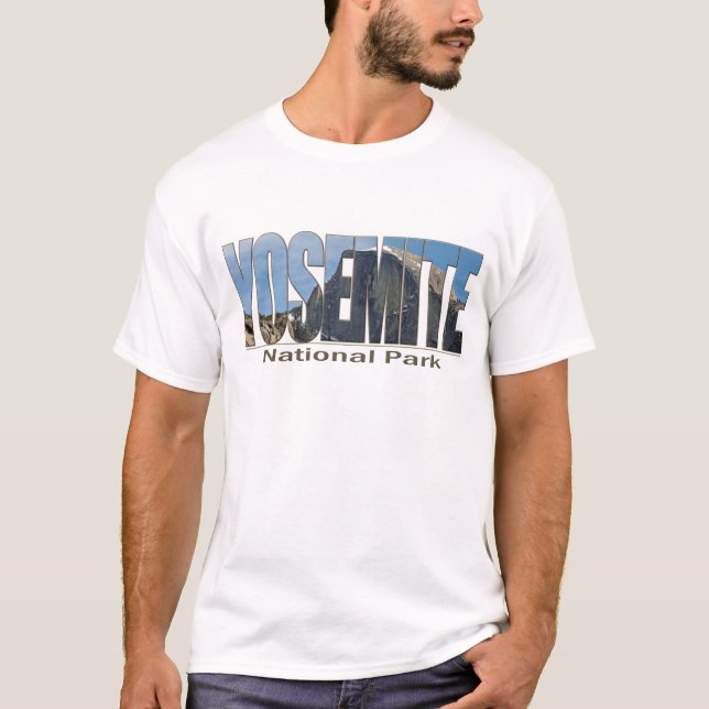 T-shirt Texto do parque nacional de Yosemite com meia (Frente)
