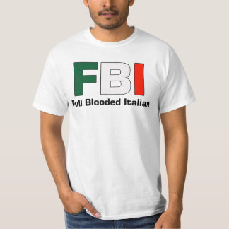T-shirt Texto dobro branco italiano completo T do FBI