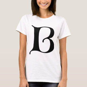 T-shirt Texto em inglês Gótica Monograma - letra B