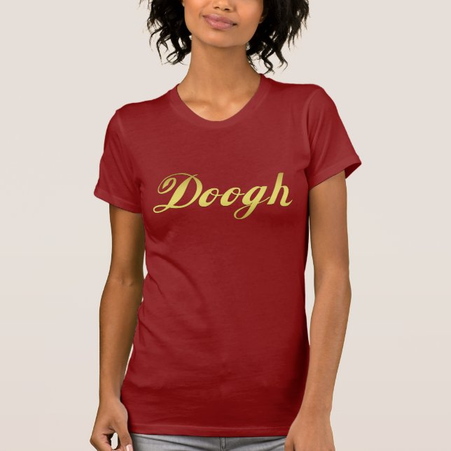 T-shirt Texto iraniano do ouro da bebida de Doogh (Frente)