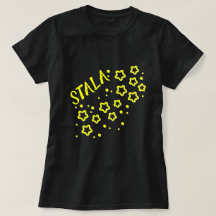 T-shirt Texto no Dalmatian: o stala e um amarelo stars