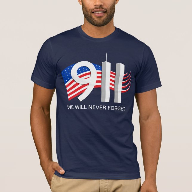 T-shirt Th dos 9 /11 de setembro de 11 - nós nunca (Frente)