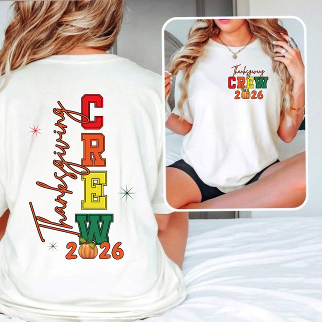 T-Shirt „Thanksgiving Crew 2026“ (Criador carregado)