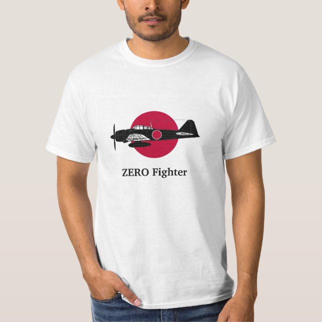 T-shirt The Japanese flag and Zero fighter (Frente)