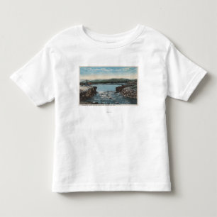 T-shirt Thermopolis, WY - vista da ponte sobre o Big Horn