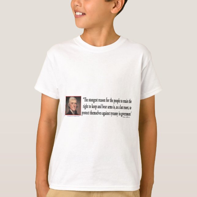 T-shirt Thomas Jefferson No Controle De Armas (Frente)