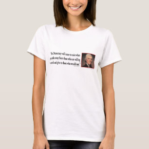 T-shirt Thomas Jefferson sobre Democracia
