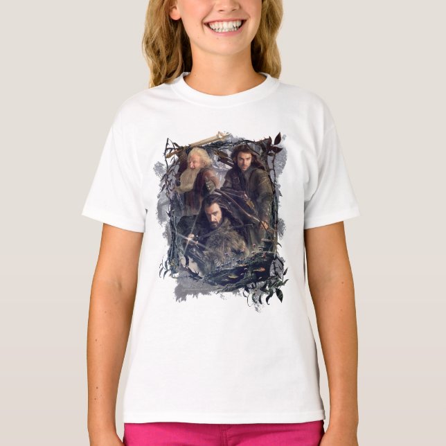 T-shirt Thorin, Kili e Gráfico Balin (Frente)