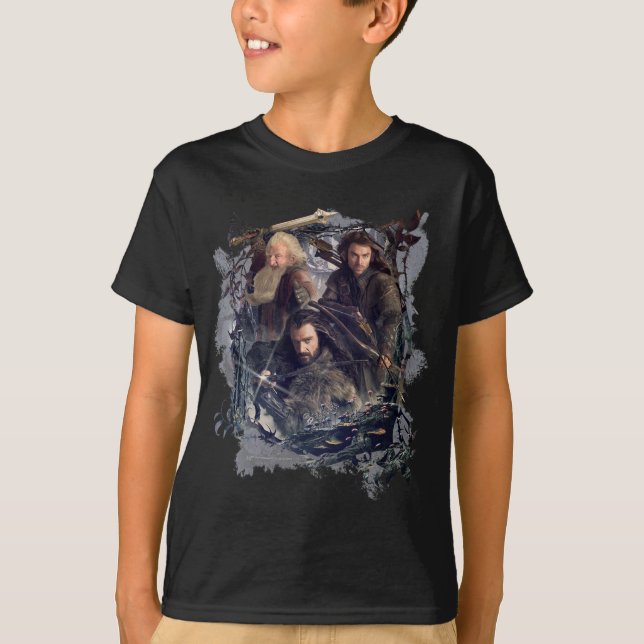 T-shirt Thorin, Kili e Gráfico Balin (Frente)