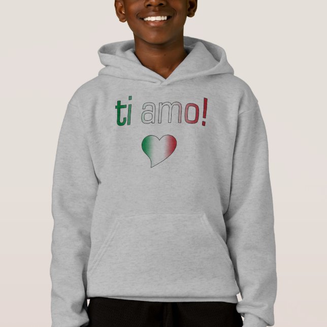 T-shirt Ti Amo! Cores da bandeira de Italia (Frente)