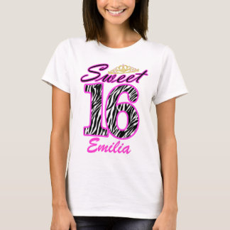 T-shirt Tiara do doce 16 e impressão personalizados da