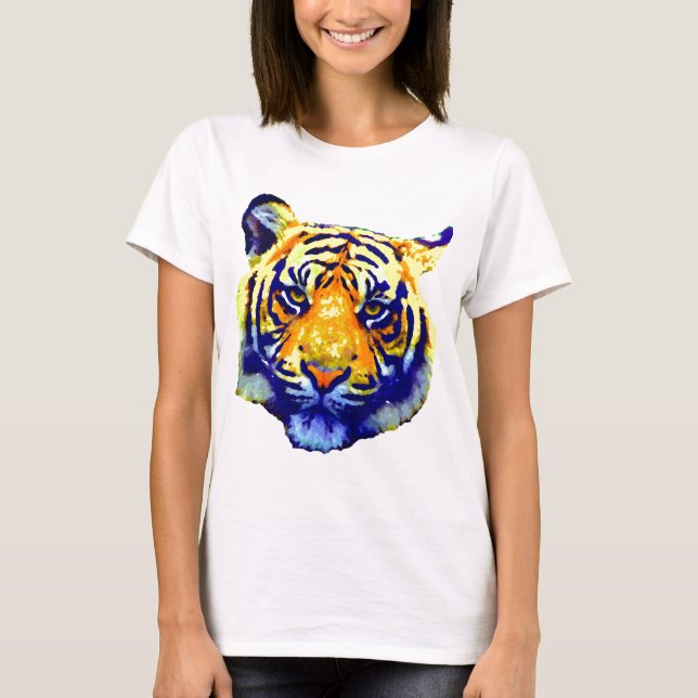 T-shirt Tiger Eyes Pop Art (Frente)