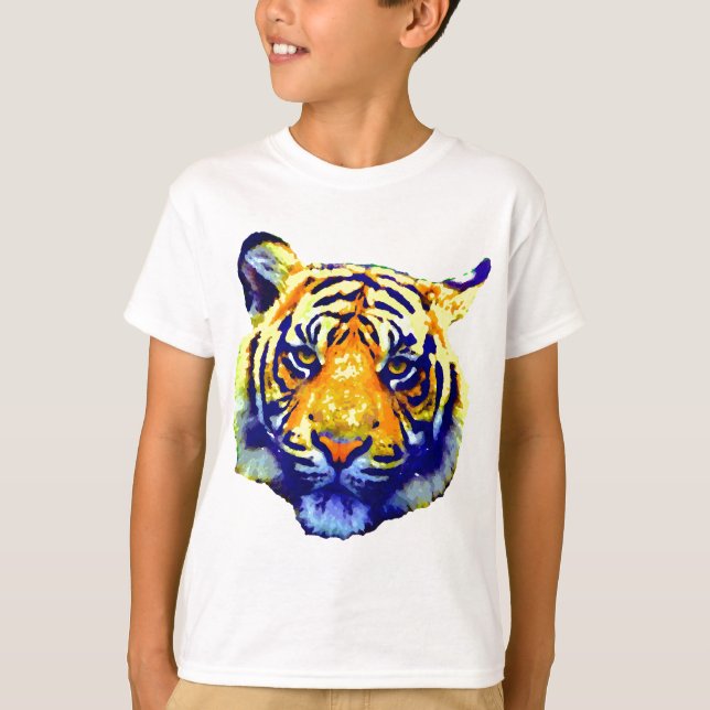 T-shirt Tiger Eyes Pop Art (Frente)
