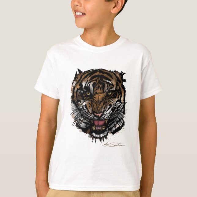T-shirt Tiger Face (Design de Assinatura) (Frente)