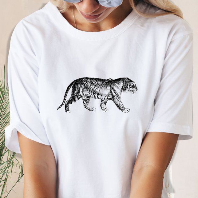T-Shirt Tiger Preto e Branco (Criador carregado)