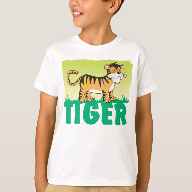 T-shirt Tigre amigável do miúdo (Frente)