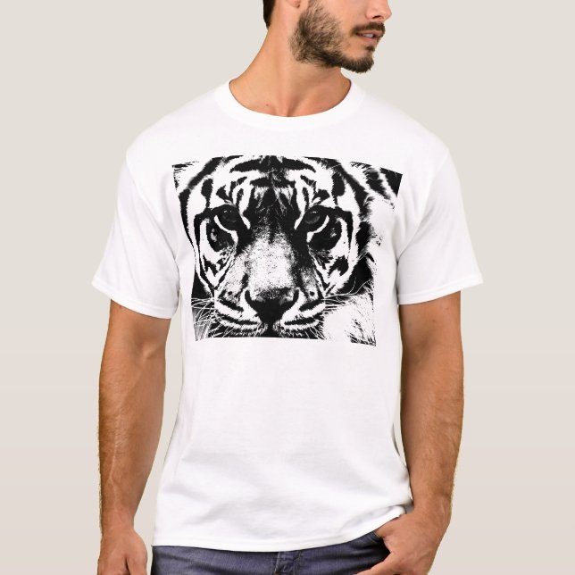 T-shirt Tigre preto e branco (Frente)