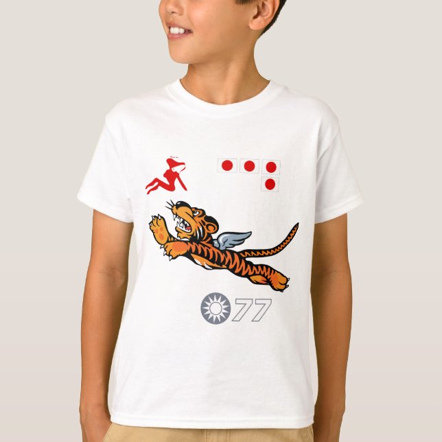 T-shirt Tigres Voadores Arte Nose WWII (Frente)