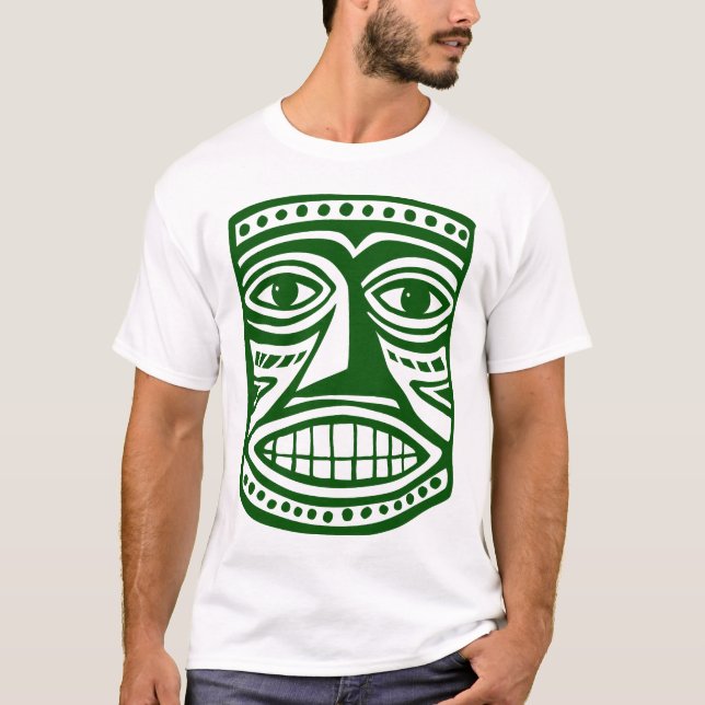 T-shirt Tiki Mask III - Dk Green (Frente)