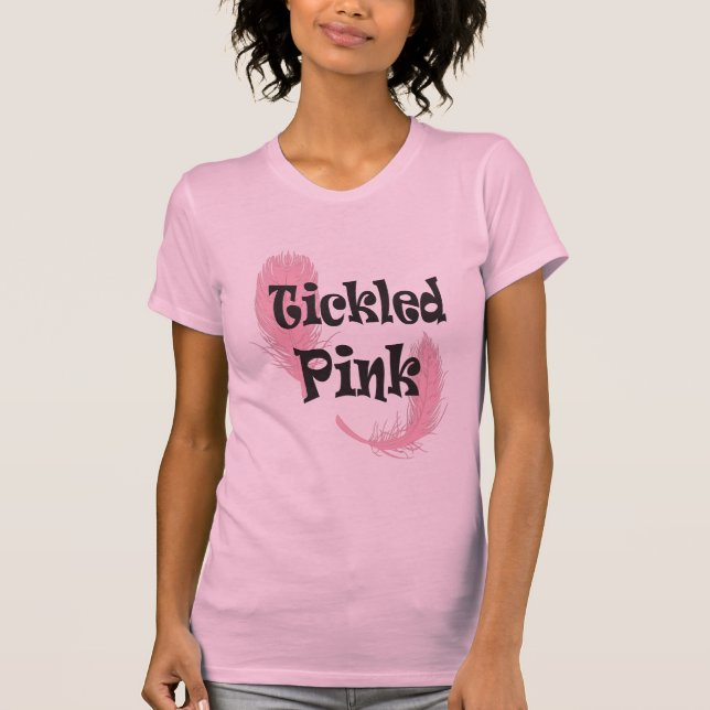T-shirt tingida de mulheres rosa (Frente)